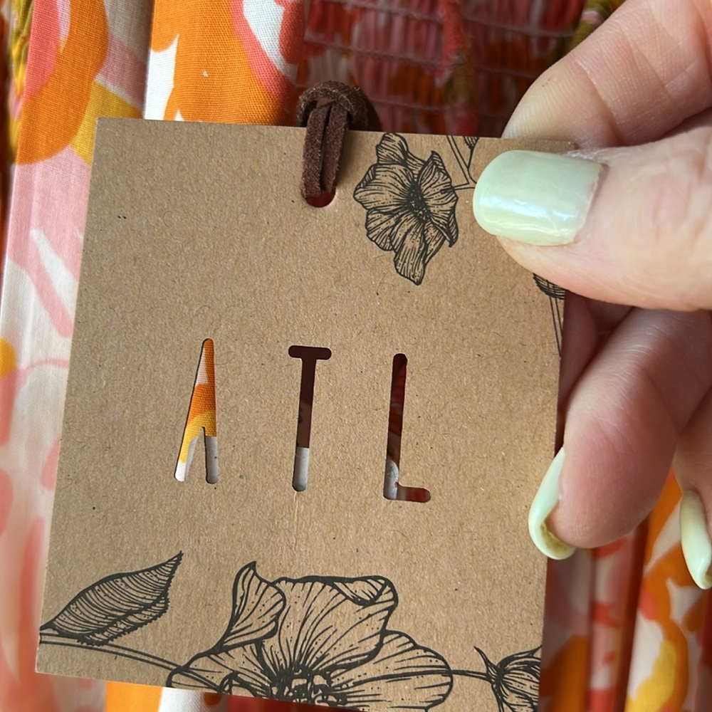 NWT Anthropologie Abel The Label Rumi Coral/Yellow Halter Neck Maxi Size Small - Picture 3 of 14